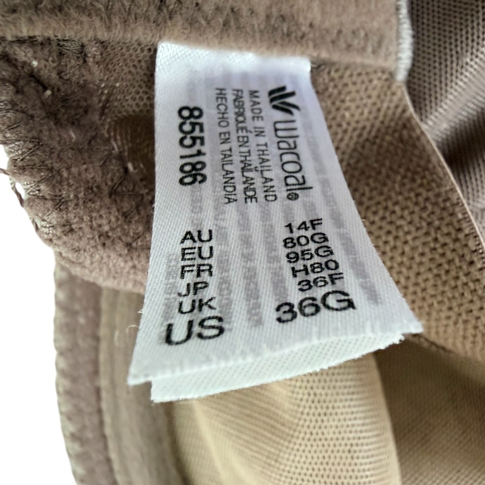 Wacoal Retro Chic Full Figure Underwire Bra 36G Toast 855186 Minimizer Comfort - Picture 4 of 4